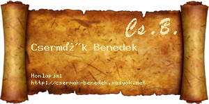 Csermák Benedek névjegykártya