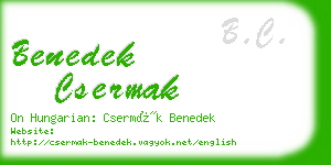 benedek csermak business card